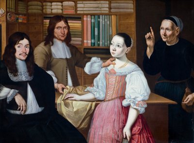 In de stoffenwinkel door Adriaen Bloem